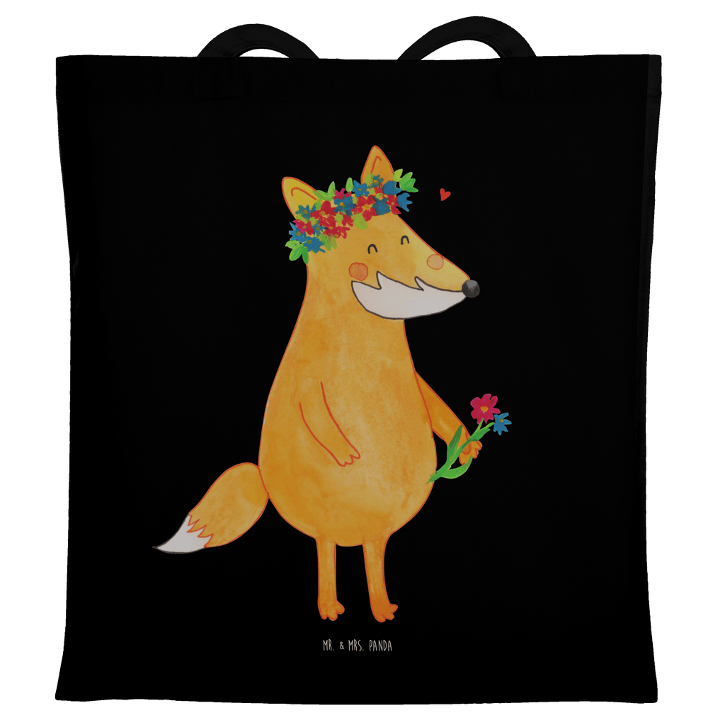 Tragetasche Fuchs Blumenliebe Beuteltasche, Beutel, Einkaufstasche, Jutebeutel, Stoffbeutel, Fuchs, Füchse, Fox, Liebe, Freundin, Fuchsmädchen, Blumenmädchen, Freundinnen, Liebesbeweis, Blume, Blumen, Motivation, Freude, ich, mich, Selbstliebe