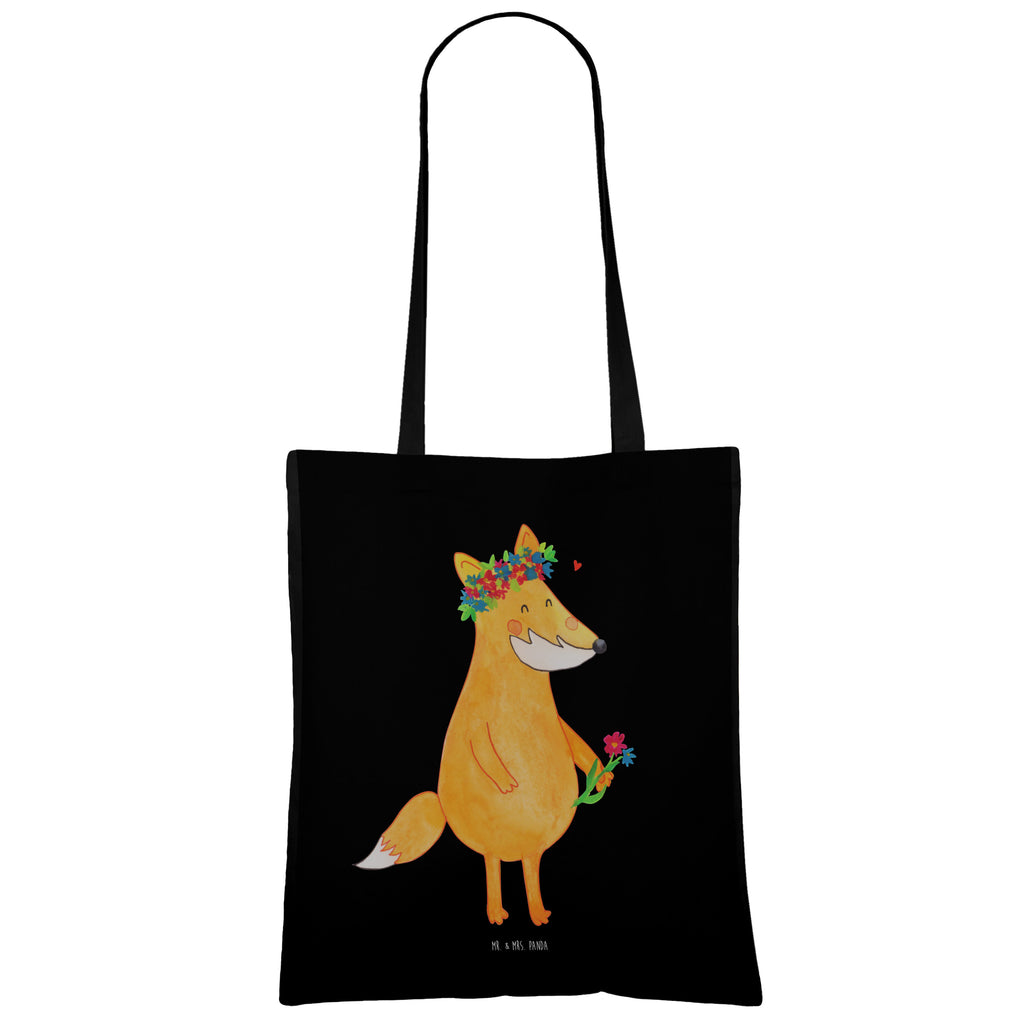 Tragetasche Fuchs Blumenliebe Beuteltasche, Beutel, Einkaufstasche, Jutebeutel, Stoffbeutel, Fuchs, Füchse, Fox, Liebe, Freundin, Fuchsmädchen, Blumenmädchen, Freundinnen, Liebesbeweis, Blume, Blumen, Motivation, Freude, ich, mich, Selbstliebe