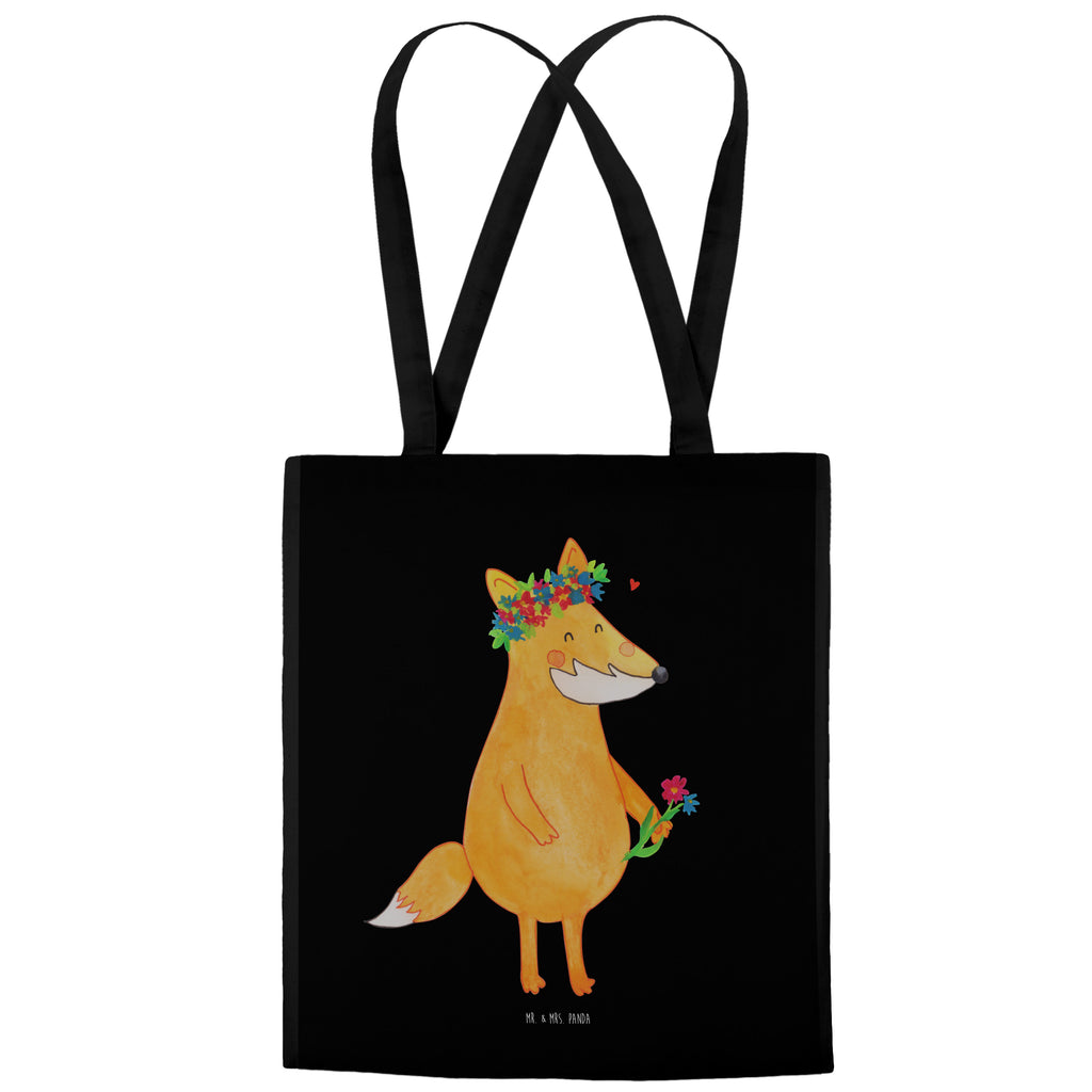 Tragetasche Fuchs Blumenliebe Beuteltasche, Beutel, Einkaufstasche, Jutebeutel, Stoffbeutel, Fuchs, Füchse, Fox, Liebe, Freundin, Fuchsmädchen, Blumenmädchen, Freundinnen, Liebesbeweis, Blume, Blumen, Motivation, Freude, ich, mich, Selbstliebe
