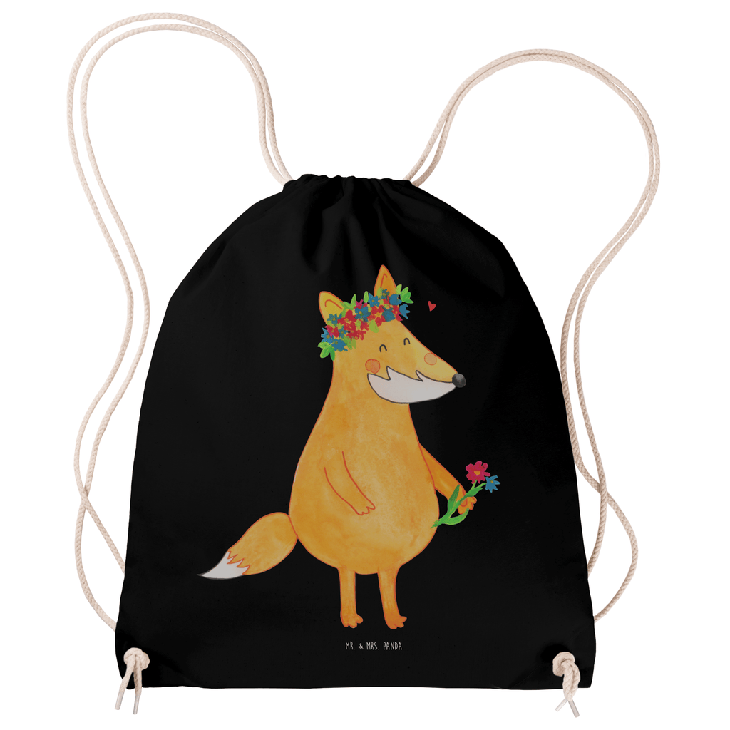 Sportbeutel Fuchs Blumenliebe Turnbeutel, Beutel, Sporttasche, Tasche, Stoffbeutel, Fuchs, Füchse, Fox, Liebe, Freundin, Fuchsmädchen, Blumenmädchen, Freundinnen, Liebesbeweis, Blume, Blumen, Motivation, Freude, ich, mich, Selbstliebe