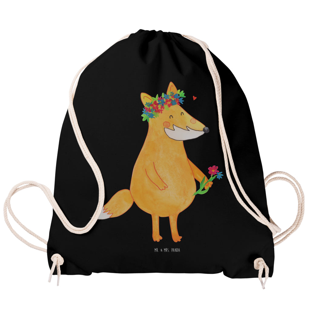 Sportbeutel Fuchs Blumenliebe Turnbeutel, Beutel, Sporttasche, Tasche, Stoffbeutel, Fuchs, Füchse, Fox, Liebe, Freundin, Fuchsmädchen, Blumenmädchen, Freundinnen, Liebesbeweis, Blume, Blumen, Motivation, Freude, ich, mich, Selbstliebe