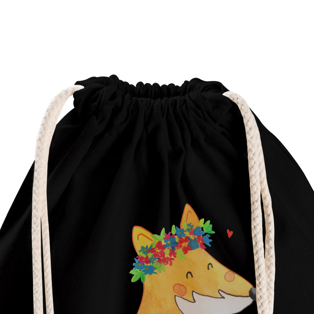 Sportbeutel Fuchs Blumenliebe Turnbeutel, Beutel, Sporttasche, Tasche, Stoffbeutel, Fuchs, Füchse, Fox, Liebe, Freundin, Fuchsmädchen, Blumenmädchen, Freundinnen, Liebesbeweis, Blume, Blumen, Motivation, Freude, ich, mich, Selbstliebe