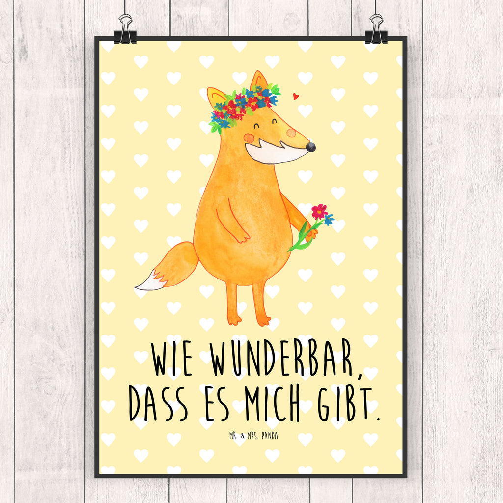 Poster Fuchs Blumenliebe Fuchs, Füchse, Fox, Liebe, Freundin, Fuchsmädchen, Blumenmädchen, Freundinnen, Liebesbeweis, Blume, Blumen, Motivation, Freude, ich, mich, Selbstliebe, Freude Poster, Wandposter, Bild, Wanddeko, Küchenposter, Kinderposter, Wanddeko Bild, Raumdekoration, Wanddekoration, Handgemaltes Poster, Mr. & Mrs. Panda Poster, Designposter, Kunstdruck, Posterdruck  Fuchs