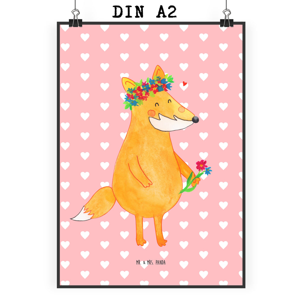 Poster Fuchs Blumenliebe Fuchs, Füchse, Fox, Liebe, Freundin, Fuchsmädchen, Blumenmädchen, Freundinnen, Liebesbeweis, Blume, Blumen, Motivation, Freude, ich, mich, Selbstliebe, Freude Poster, Wandposter, Bild, Wanddeko, Küchenposter, Kinderposter, Wanddeko Bild, Raumdekoration, Wanddekoration, Handgemaltes Poster, Mr. & Mrs. Panda Poster, Designposter, Kunstdruck, Posterdruck  Fuchs