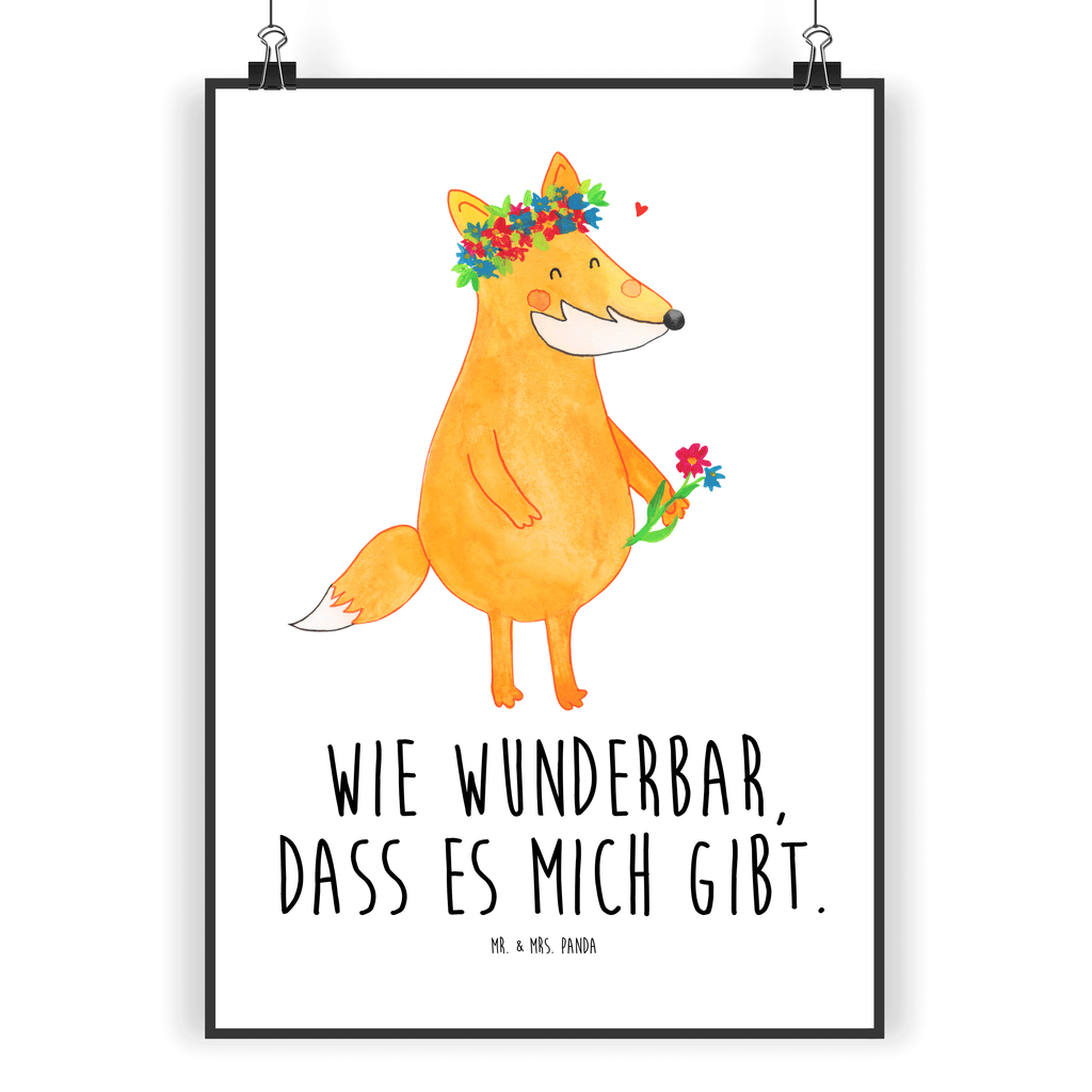 Poster Fuchs Blumenliebe Fuchs, Füchse, Fox, Liebe, Freundin, Fuchsmädchen, Blumenmädchen, Freundinnen, Liebesbeweis, Blume, Blumen, Motivation, Freude, ich, mich, Selbstliebe, Freude Poster, Wandposter, Bild, Wanddeko, Küchenposter, Kinderposter, Wanddeko Bild, Raumdekoration, Wanddekoration, Handgemaltes Poster, Mr. & Mrs. Panda Poster, Designposter, Kunstdruck, Posterdruck  Fuchs