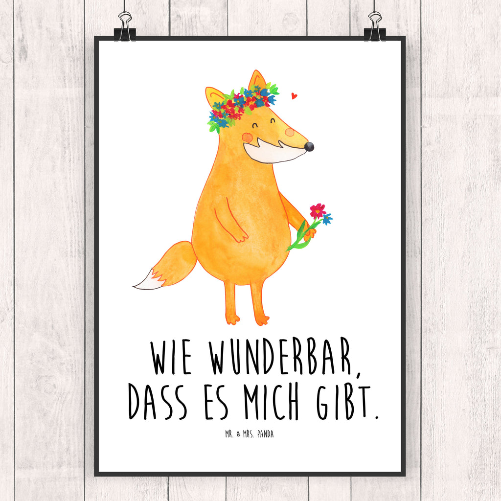 Poster Fuchs Blumenliebe Fuchs, Füchse, Fox, Liebe, Freundin, Fuchsmädchen, Blumenmädchen, Freundinnen, Liebesbeweis, Blume, Blumen, Motivation, Freude, ich, mich, Selbstliebe, Freude Poster, Wandposter, Bild, Wanddeko, Küchenposter, Kinderposter, Wanddeko Bild, Raumdekoration, Wanddekoration, Handgemaltes Poster, Mr. & Mrs. Panda Poster, Designposter, Kunstdruck, Posterdruck  Fuchs
