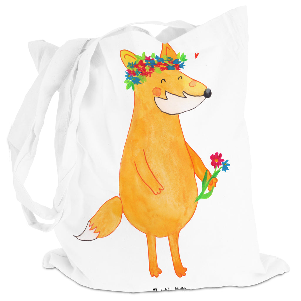 Tragetasche Fuchs Blumenliebe Beuteltasche, Beutel, Einkaufstasche, Jutebeutel, Stoffbeutel, Fuchs, Füchse, Fox, Liebe, Freundin, Fuchsmädchen, Blumenmädchen, Freundinnen, Liebesbeweis, Blume, Blumen, Motivation, Freude, ich, mich, Selbstliebe