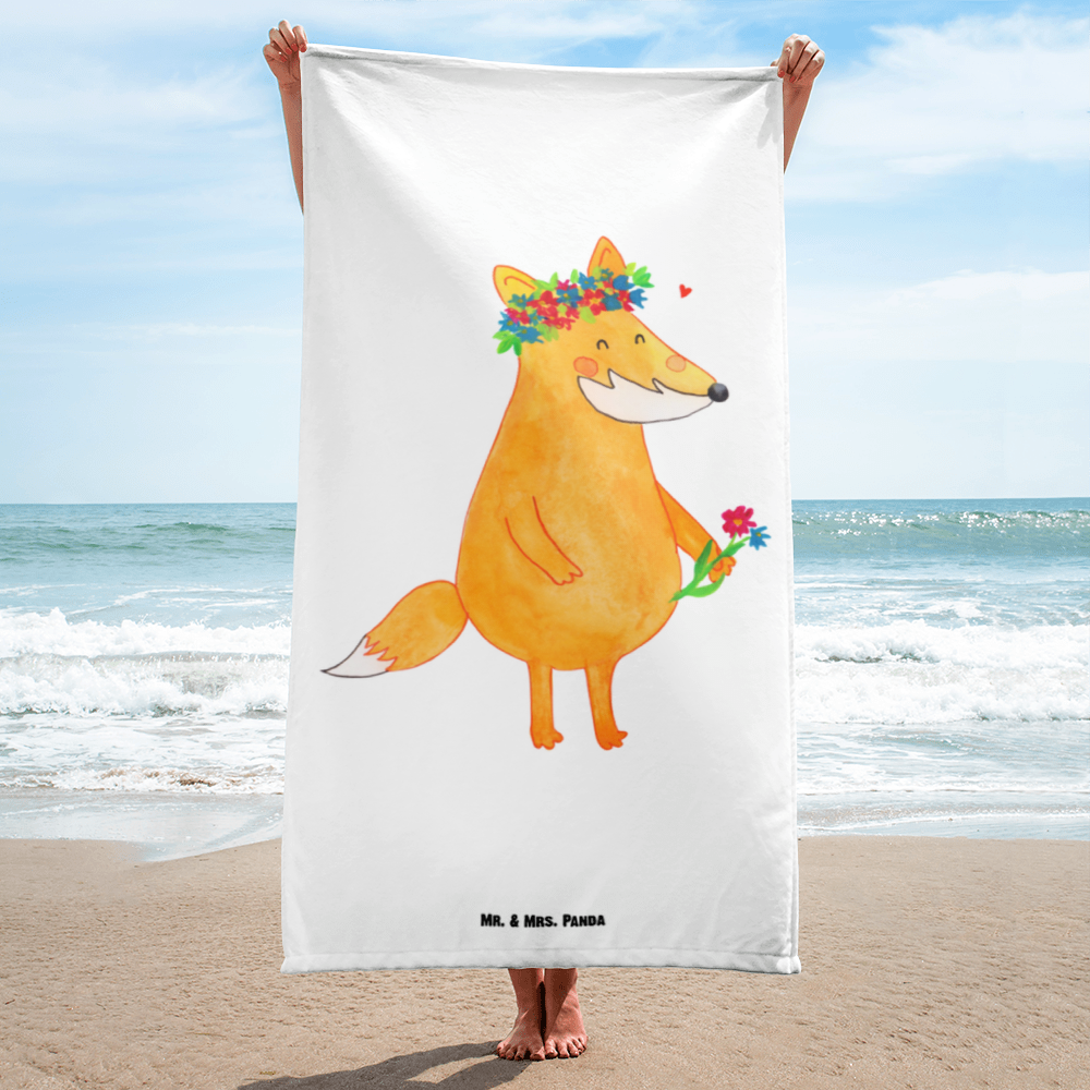 XL Badehandtuch Fuchs Blumenliebe Handtuch, Badetuch, Duschtuch, Strandtuch, Saunatuch, Fuchs, Füchse, Fox, Liebe, Freundin, Fuchsmädchen, Blumenmädchen, Freundinnen, Liebesbeweis, Blume, Blumen, Motivation, Freude, ich, mich, Selbstliebe