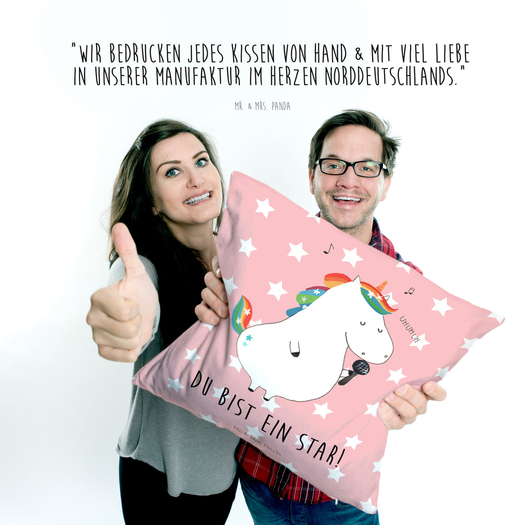 40x40 Kissen Einhorn Sänger Kissenhülle, Kopfkissen, Sofakissen, Dekokissen, Motivkissen, Einhorn, Einhörner, Einhorn Deko, Pegasus, Unicorn, Glitzer, Konfetti, Party, Geburtstag, Feier, Fest, Disco, Sängerin, Sänger, Freundin