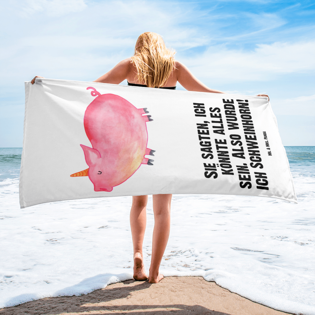 XL Badehandtuch Einhorn Schweinhorn Handtuch, Badetuch, Duschtuch, Strandtuch, Saunatuch, Einhorn, Einhörner, Einhorn Deko, Pegasus, Unicorn, Party, Spaß, Schwein, Schweinhorn, Bauer, witzig. lustig, Spruch, geschenk, Pig, Piggy, funny, english, englisch