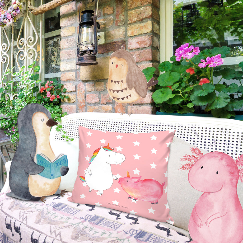 40x40 Kissen Einhorn + Schweinhorn Kissenhülle, Kopfkissen, Sofakissen, Dekokissen, Motivkissen, Einhorn, Einhörner, Einhorn Deko, Pegasus, Unicorn, Freundschaft, Schweinhorn, Schwein, Freundin, Schweinchen