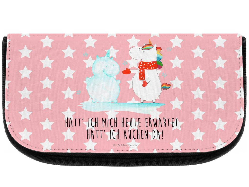 Kosmetiktasche Einhorn Schneemann Kosmetikbeutel, Kulturtasche, Kulturbeutel, Schminktasche, Make-Up Tasche, Einhorn, Einhörner, Einhorn Deko, Pegasus, Unicorn, Schneemann, Winter, Schnee, Kuchen, Weihnachten, kalt, Mütze, Handschuhe, X-Mas