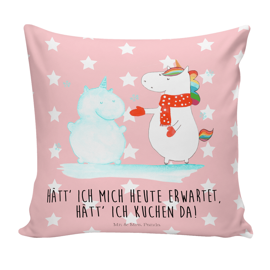 40x40 Kissen Einhorn Schneemann Kissenhülle, Kopfkissen, Sofakissen, Dekokissen, Motivkissen, Einhorn, Einhörner, Einhorn Deko, Pegasus, Unicorn, Schneemann, Winter, Schnee, Kuchen, Weihnachten, kalt, Mütze, Handschuhe, X-Mas