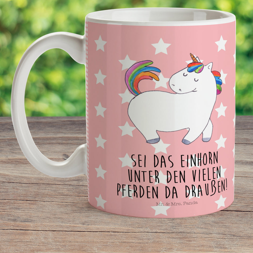 Kindertasse Einhorn stolzierend Kunststoff Tasse, Kindergarten, Tasse, Trinkbecher, Camping Becher, Kaffeetasse, Kunststoffbecher, Kindergartenbecher, Outdoorgeschirr, Kunststoffgeschirr, Reisebecher, Reisetasse, Kinderbecher, Einhorn, Einhörner, Einhorn Deko, Pegasus, Unicorn, stolz, anders, bunt, Pferd, Reiter, Reiten, Freundin, Geschenk