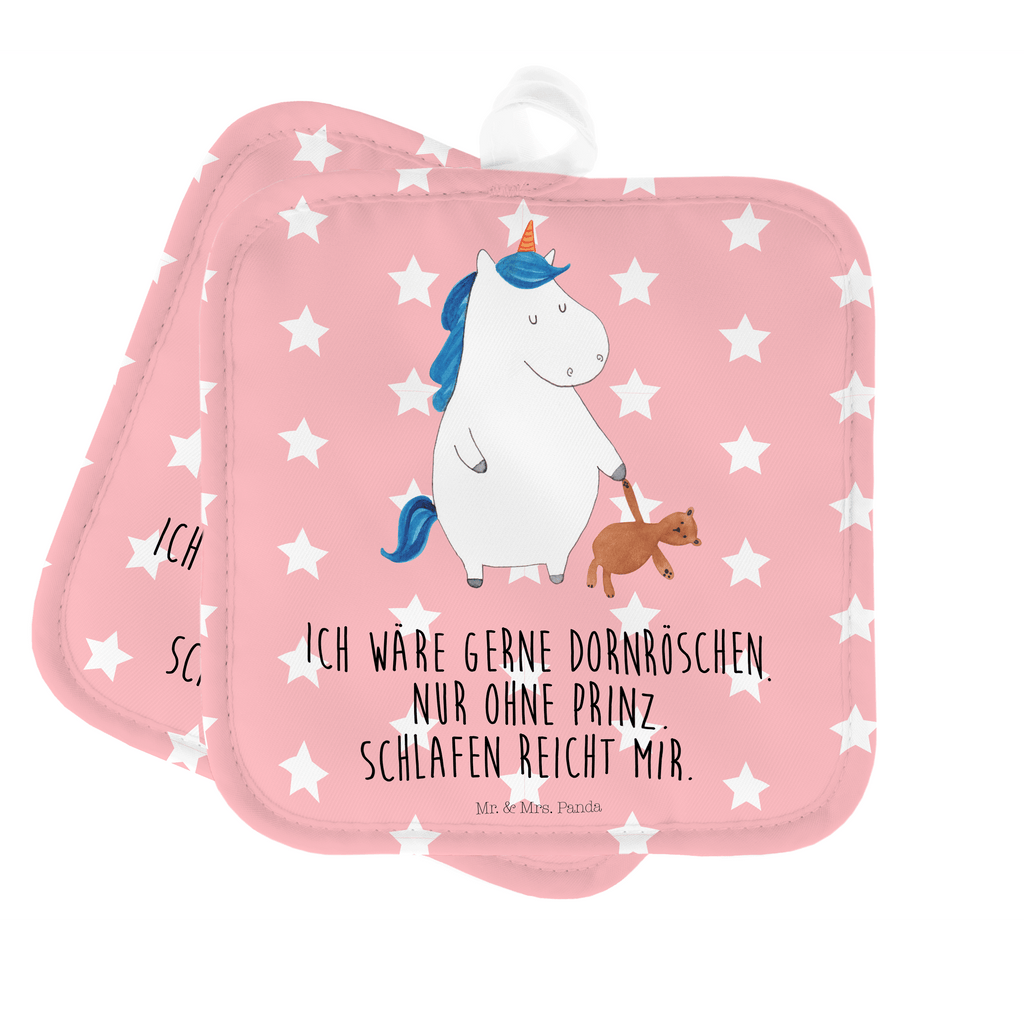 2er Set Topflappen  Einhorn Teddy Topflappen, Topfuntersetzer, Ofenhandschuh, Topflappen Set, Topflappen lustig, Topflappen mit Spruch, Einhorn, Einhörner, Einhorn Deko, Pegasus, Unicorn, schlafen, gute Nacht, Single, Bett, Träumen, Freundin, Singleleben