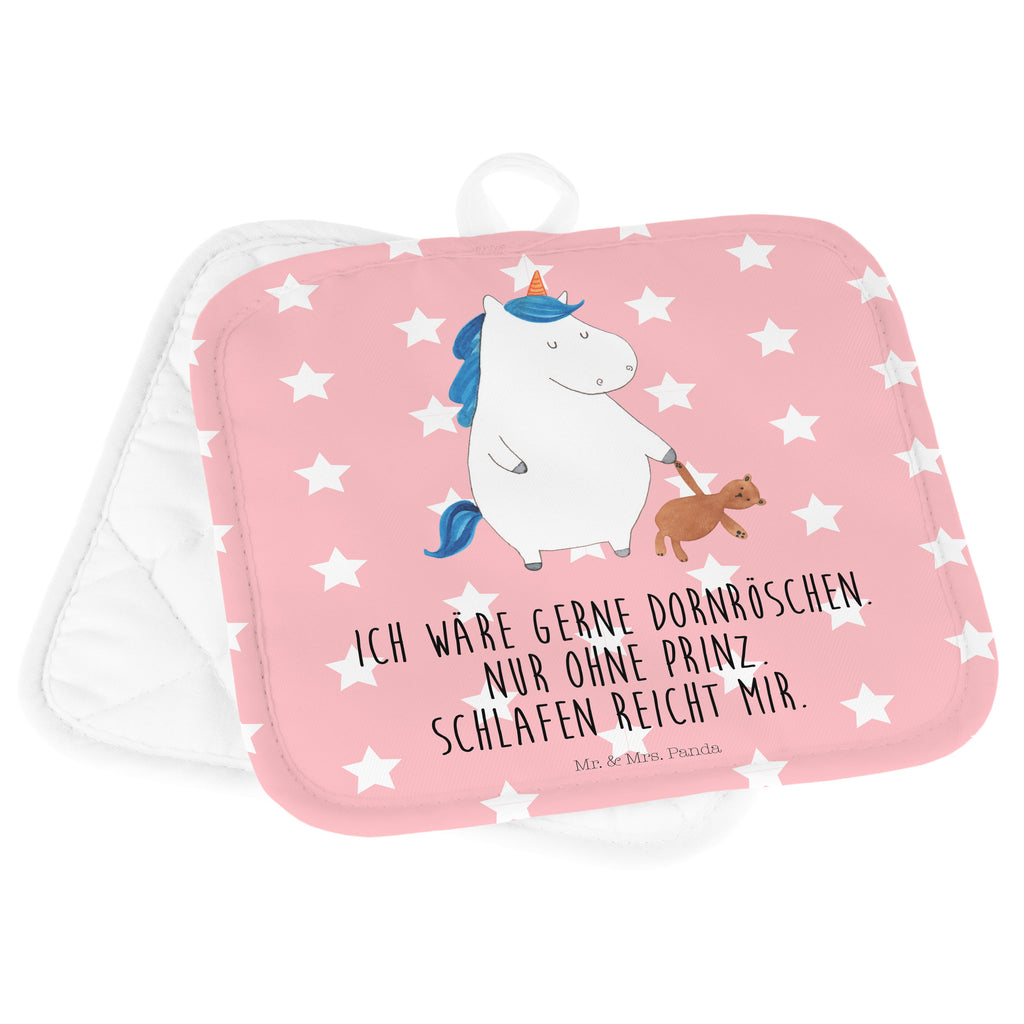 2er Set Topflappen  Einhorn Teddy Topflappen, Topfuntersetzer, Ofenhandschuh, Topflappen Set, Topflappen lustig, Topflappen mit Spruch, Einhorn, Einhörner, Einhorn Deko, Pegasus, Unicorn, schlafen, gute Nacht, Single, Bett, Träumen, Freundin, Singleleben