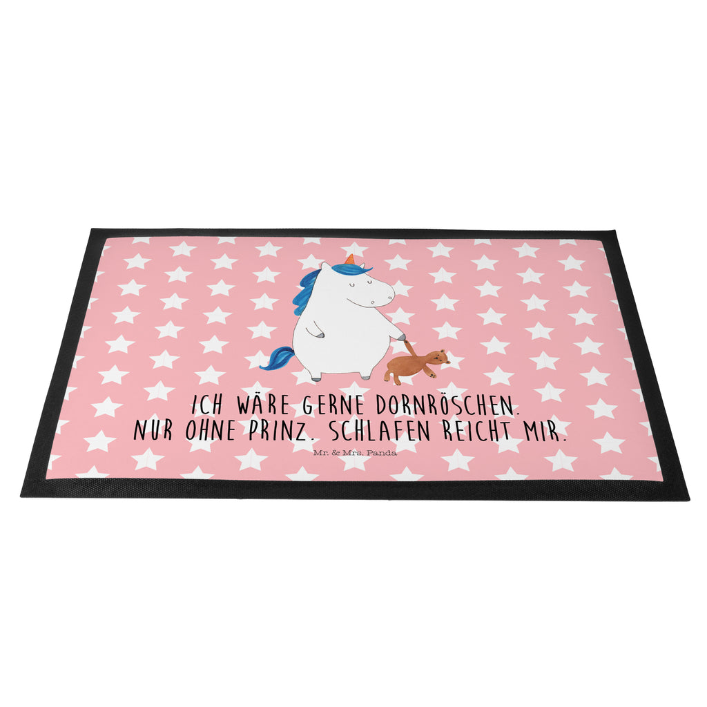 Fußmatte Einhorn Teddy Einhorn, Einhörner, Unicorn, schlafen, gute Nacht, Single, Bett, Träumen, Freundin, Singleleben Türvorleger, Schmutzmatte, Fußabtreter, Matte, Schmutzfänger, Fußabstreifer, Schmutzfangmatte, Türmatte, Motivfußmatte,  Haustürmatte, Vorleger  Einhorn, Einhörner, Einhorn Deko, Pegasus, Unicorn