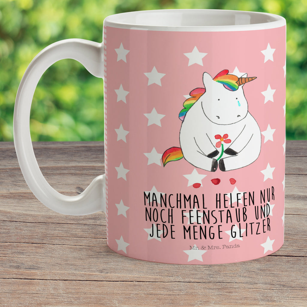 Kindertasse Einhorn Traurig Kunststoff Tasse, Kindergarten, Tasse, Trinkbecher, Camping Becher, Kaffeetasse, Kunststoffbecher, Kindergartenbecher, Outdoorgeschirr, Kunststoffgeschirr, Reisebecher, Reisetasse, Kinderbecher, Einhorn, Einhörner, Einhorn Deko, Pegasus, Unicorn, Glitzer, Trösten. Freundschaft, Freunde, Liebe, Trauer, Grußkarte, Blume