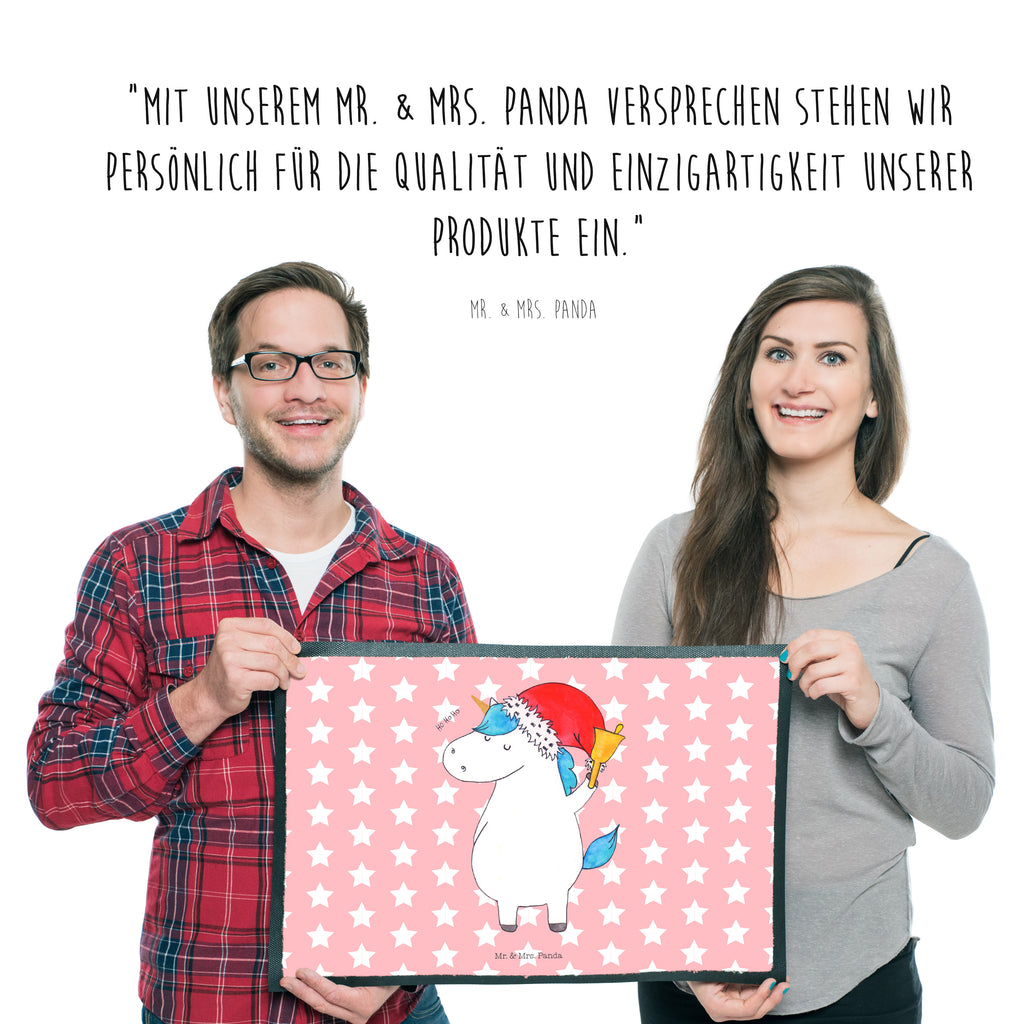 Fußmatte Einhorn Weihnachtsmann Gin, Schokolade, Schoki, Einhorn, Einhörner, Unicorn, Weihnachten, Weihnachtsmann, Nikolaus, Wunschzettel, Wunschliste, Feenstaub Türvorleger, Schmutzmatte, Fußabtreter, Matte, Schmutzfänger, Fußabstreifer, Schmutzfangmatte, Türmatte, Motivfußmatte,  Haustürmatte, Vorleger  Einhorn, Einhörner, Einhorn Deko, Pegasus, Unicorn