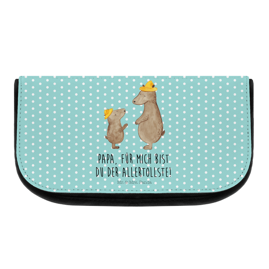 Kosmetiktasche Bären mit Hut Kosmetikbeutel, Kulturtasche, Kulturbeutel, Schminktasche, Make-Up Tasche, Familie, Vatertag, Muttertag, Bruder, Schwester, Mama, Papa, Oma, Opa, Bär, Bären, Vater, Papi, Paps, Dad, Daddy, Lieblingsmensch, Sohn, Söhne, Kind, Kinder, Vater-Sohn, Family, Vorbild