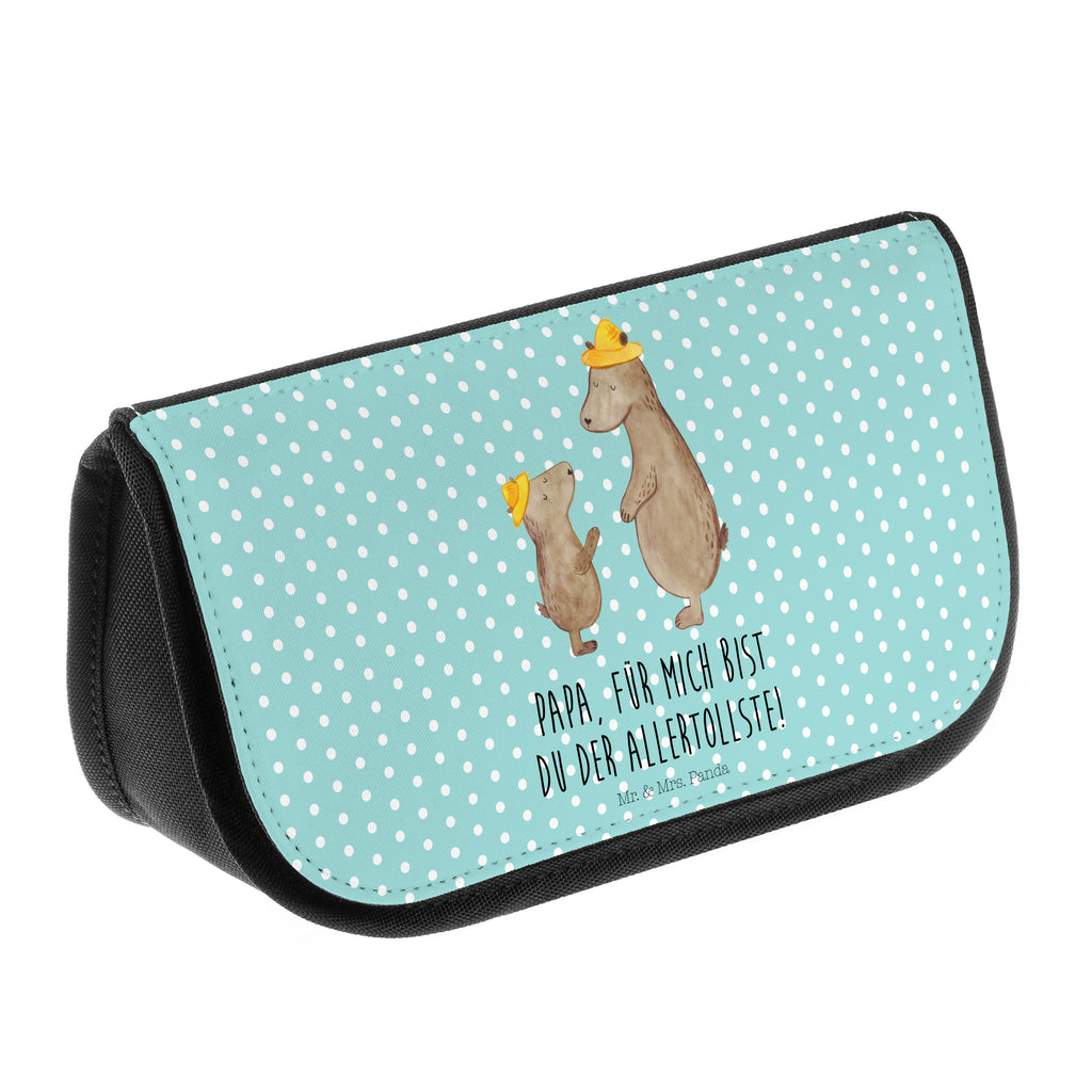 Kosmetiktasche Bären mit Hut Kosmetikbeutel, Kulturtasche, Kulturbeutel, Schminktasche, Make-Up Tasche, Familie, Vatertag, Muttertag, Bruder, Schwester, Mama, Papa, Oma, Opa, Bär, Bären, Vater, Papi, Paps, Dad, Daddy, Lieblingsmensch, Sohn, Söhne, Kind, Kinder, Vater-Sohn, Family, Vorbild