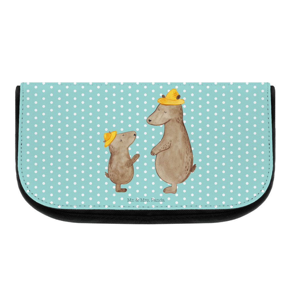 Kosmetiktasche Bären mit Hut Kosmetikbeutel, Kulturtasche, Kulturbeutel, Schminktasche, Make-Up Tasche, Familie, Vatertag, Muttertag, Bruder, Schwester, Mama, Papa, Oma, Opa, Bär, Bären, Vater, Papi, Paps, Dad, Daddy, Lieblingsmensch, Sohn, Söhne, Kind, Kinder, Vater-Sohn, Family, Vorbild