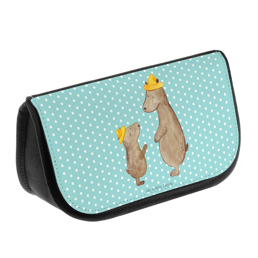 Kosmetiktasche Bären mit Hut Kosmetikbeutel, Kulturtasche, Kulturbeutel, Schminktasche, Make-Up Tasche, Familie, Vatertag, Muttertag, Bruder, Schwester, Mama, Papa, Oma, Opa, Bär, Bären, Vater, Papi, Paps, Dad, Daddy, Lieblingsmensch, Sohn, Söhne, Kind, Kinder, Vater-Sohn, Family, Vorbild