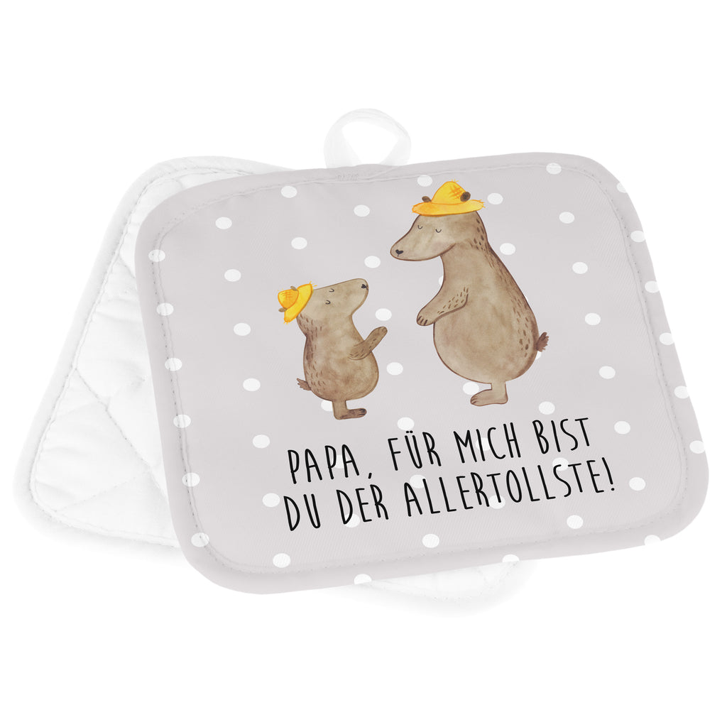 2er Set Topflappen  Bären mit Hut Topflappen, Topfuntersetzer, Ofenhandschuh, Topflappen Set, Topflappen lustig, Topflappen mit Spruch, Familie, Vatertag, Muttertag, Bruder, Schwester, Mama, Papa, Oma, Opa, Bär, Bären, Vater, Papi, Paps, Dad, Daddy, Lieblingsmensch, Sohn, Söhne, Kind, Kinder, Vater-Sohn, Family, Vorbild