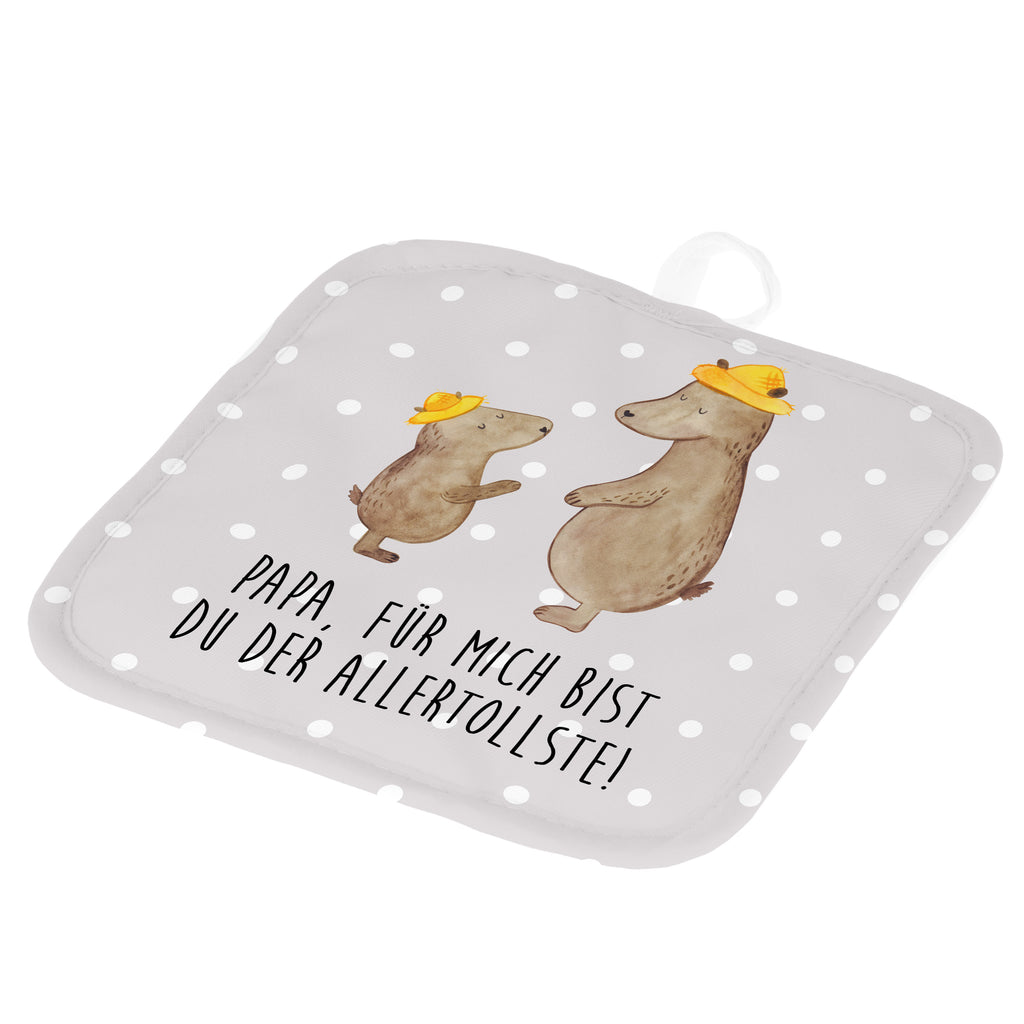 2er Set Topflappen  Bären mit Hut Topflappen, Topfuntersetzer, Ofenhandschuh, Topflappen Set, Topflappen lustig, Topflappen mit Spruch, Familie, Vatertag, Muttertag, Bruder, Schwester, Mama, Papa, Oma, Opa, Bär, Bären, Vater, Papi, Paps, Dad, Daddy, Lieblingsmensch, Sohn, Söhne, Kind, Kinder, Vater-Sohn, Family, Vorbild