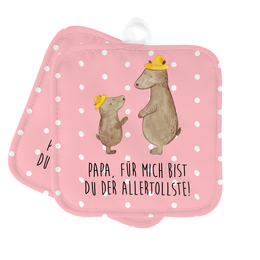 2er Set Topflappen  Bären mit Hut Topflappen, Topfuntersetzer, Ofenhandschuh, Topflappen Set, Topflappen lustig, Topflappen mit Spruch, Familie, Vatertag, Muttertag, Bruder, Schwester, Mama, Papa, Oma, Opa, Bär, Bären, Vater, Papi, Paps, Dad, Daddy, Lieblingsmensch, Sohn, Söhne, Kind, Kinder, Vater-Sohn, Family, Vorbild