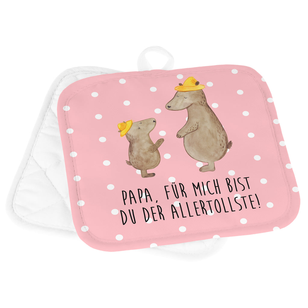 2er Set Topflappen  Bären mit Hut Topflappen, Topfuntersetzer, Ofenhandschuh, Topflappen Set, Topflappen lustig, Topflappen mit Spruch, Familie, Vatertag, Muttertag, Bruder, Schwester, Mama, Papa, Oma, Opa, Bär, Bären, Vater, Papi, Paps, Dad, Daddy, Lieblingsmensch, Sohn, Söhne, Kind, Kinder, Vater-Sohn, Family, Vorbild