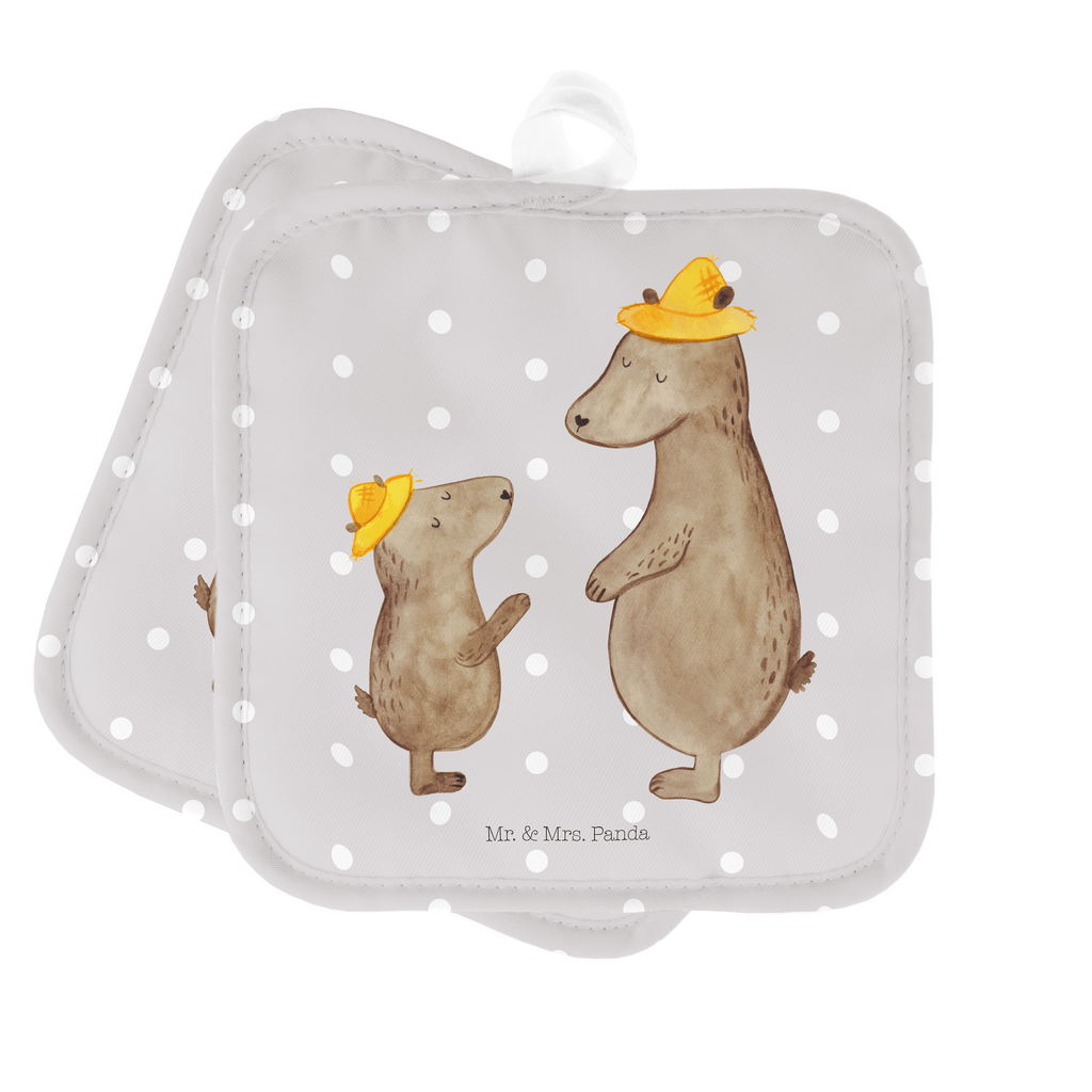2er Set Topflappen  Bären mit Hut Topflappen, Topfuntersetzer, Ofenhandschuh, Topflappen Set, Topflappen lustig, Topflappen mit Spruch, Familie, Vatertag, Muttertag, Bruder, Schwester, Mama, Papa, Oma, Opa, Bär, Bären, Vater, Papi, Paps, Dad, Daddy, Lieblingsmensch, Sohn, Söhne, Kind, Kinder, Vater-Sohn, Family, Vorbild