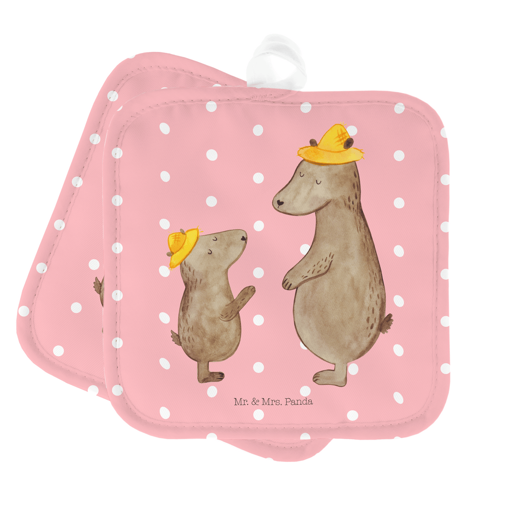 2er Set Topflappen  Bären mit Hut Topflappen, Topfuntersetzer, Ofenhandschuh, Topflappen Set, Topflappen lustig, Topflappen mit Spruch, Familie, Vatertag, Muttertag, Bruder, Schwester, Mama, Papa, Oma, Opa, Bär, Bären, Vater, Papi, Paps, Dad, Daddy, Lieblingsmensch, Sohn, Söhne, Kind, Kinder, Vater-Sohn, Family, Vorbild