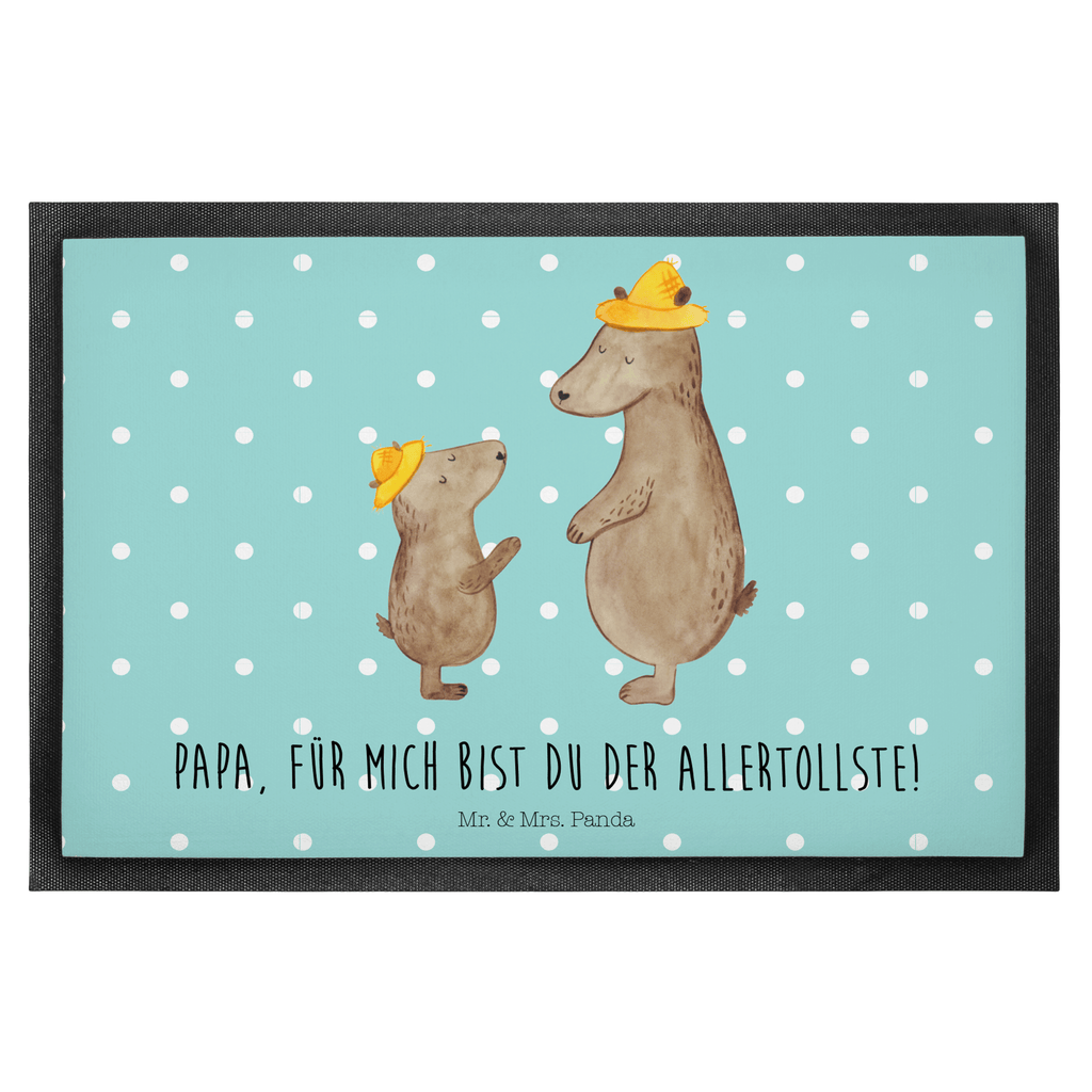 Fußmatte Bären mit Hut Bär, Bären, Vater, Papa, Vatertag, Papi, Paps, Dad, Daddy, Lieblingsmensch, Sohn, Söhne, Kind, Kinder, Vater-Sohn, Familie, Family, Vorbild Türvorleger, Schmutzmatte, Fußabtreter, Matte, Schmutzfänger, Fußabstreifer, Schmutzfangmatte, Türmatte, Motivfußmatte,  Haustürmatte, Vorleger  Familie, Vatertag, Muttertag, Bruder, Schwester, Mama, Papa, Oma, Opa