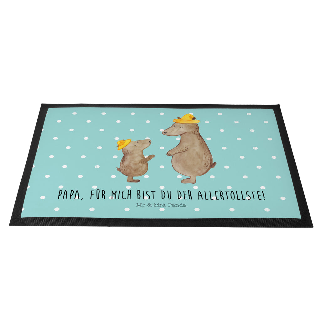 Fußmatte Bären mit Hut Bär, Bären, Vater, Papa, Vatertag, Papi, Paps, Dad, Daddy, Lieblingsmensch, Sohn, Söhne, Kind, Kinder, Vater-Sohn, Familie, Family, Vorbild Türvorleger, Schmutzmatte, Fußabtreter, Matte, Schmutzfänger, Fußabstreifer, Schmutzfangmatte, Türmatte, Motivfußmatte,  Haustürmatte, Vorleger  Familie, Vatertag, Muttertag, Bruder, Schwester, Mama, Papa, Oma, Opa