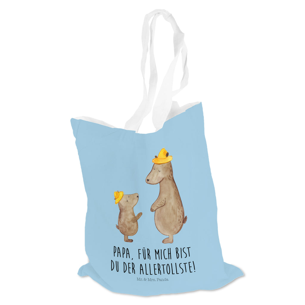 Tragetasche Bären mit Hut Beuteltasche, Beutel, Einkaufstasche, Jutebeutel, Stoffbeutel, Familie, Vatertag, Muttertag, Bruder, Schwester, Mama, Papa, Oma, Opa, Bär, Bären, Vater, Papi, Paps, Dad, Daddy, Lieblingsmensch, Sohn, Söhne, Kind, Kinder, Vater-Sohn, Family, Vorbild