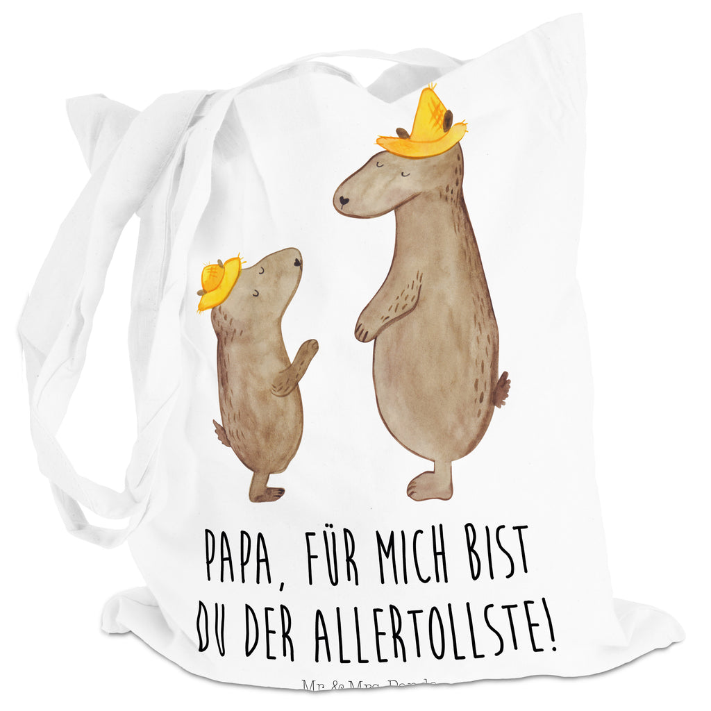 Tragetasche Bären mit Hut Beuteltasche, Beutel, Einkaufstasche, Jutebeutel, Stoffbeutel, Familie, Vatertag, Muttertag, Bruder, Schwester, Mama, Papa, Oma, Opa, Bär, Bären, Vater, Papi, Paps, Dad, Daddy, Lieblingsmensch, Sohn, Söhne, Kind, Kinder, Vater-Sohn, Family, Vorbild
