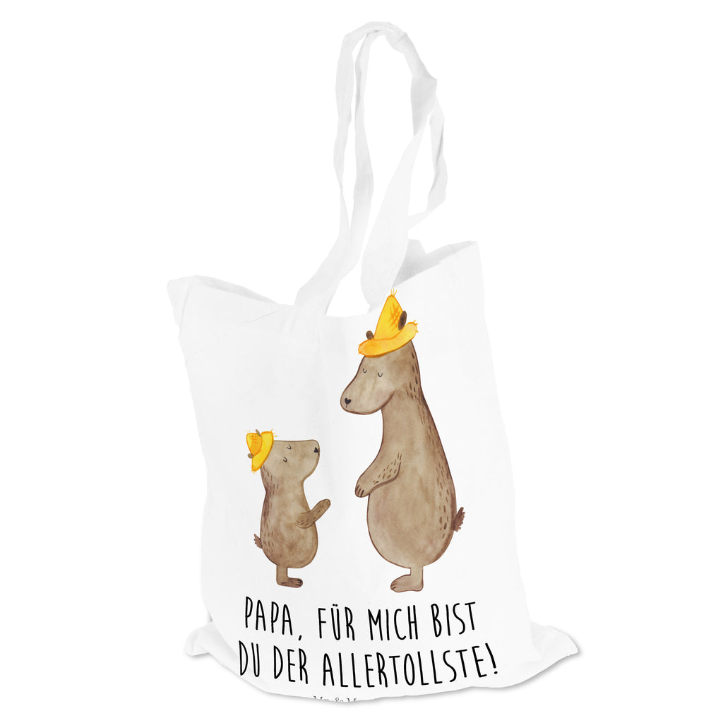 Tragetasche Bären mit Hut Beuteltasche, Beutel, Einkaufstasche, Jutebeutel, Stoffbeutel, Familie, Vatertag, Muttertag, Bruder, Schwester, Mama, Papa, Oma, Opa, Bär, Bären, Vater, Papi, Paps, Dad, Daddy, Lieblingsmensch, Sohn, Söhne, Kind, Kinder, Vater-Sohn, Family, Vorbild