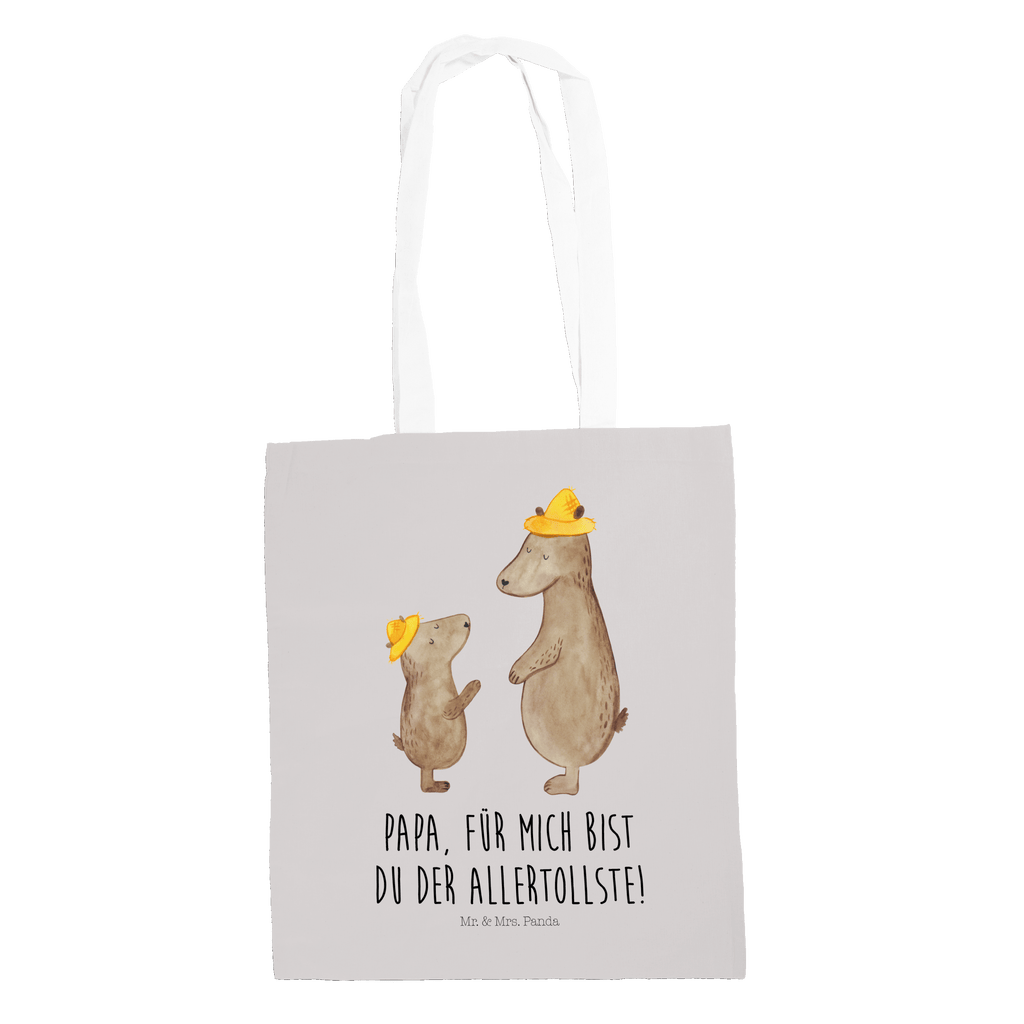 Tragetasche Bären mit Hut Beuteltasche, Beutel, Einkaufstasche, Jutebeutel, Stoffbeutel, Familie, Vatertag, Muttertag, Bruder, Schwester, Mama, Papa, Oma, Opa, Bär, Bären, Vater, Papi, Paps, Dad, Daddy, Lieblingsmensch, Sohn, Söhne, Kind, Kinder, Vater-Sohn, Family, Vorbild