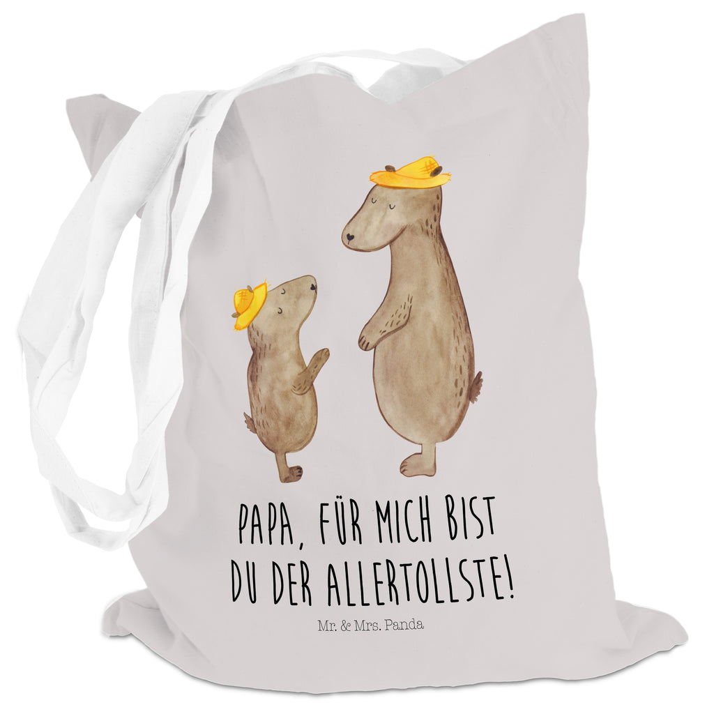 Tragetasche Bären mit Hut Beuteltasche, Beutel, Einkaufstasche, Jutebeutel, Stoffbeutel, Familie, Vatertag, Muttertag, Bruder, Schwester, Mama, Papa, Oma, Opa, Bär, Bären, Vater, Papi, Paps, Dad, Daddy, Lieblingsmensch, Sohn, Söhne, Kind, Kinder, Vater-Sohn, Family, Vorbild