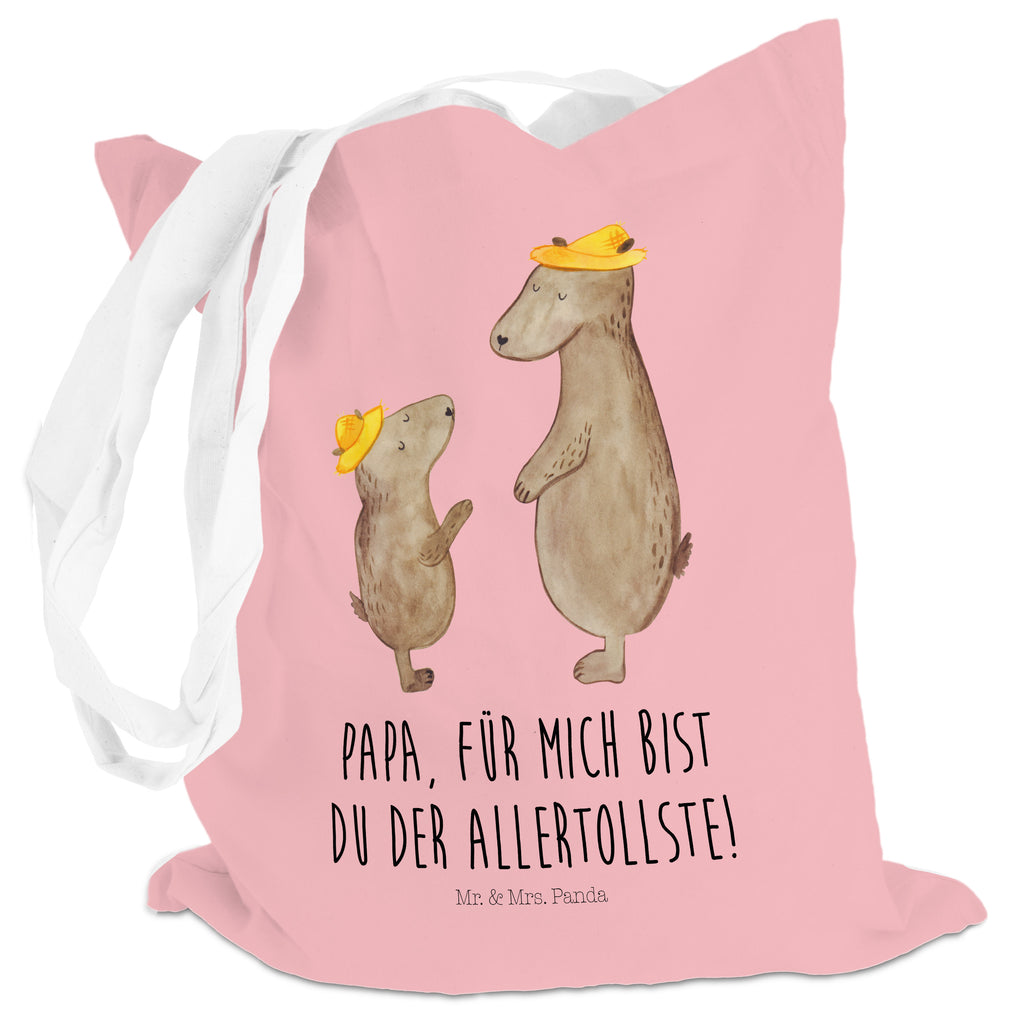 Tragetasche Bären mit Hut Beuteltasche, Beutel, Einkaufstasche, Jutebeutel, Stoffbeutel, Familie, Vatertag, Muttertag, Bruder, Schwester, Mama, Papa, Oma, Opa, Bär, Bären, Vater, Papi, Paps, Dad, Daddy, Lieblingsmensch, Sohn, Söhne, Kind, Kinder, Vater-Sohn, Family, Vorbild