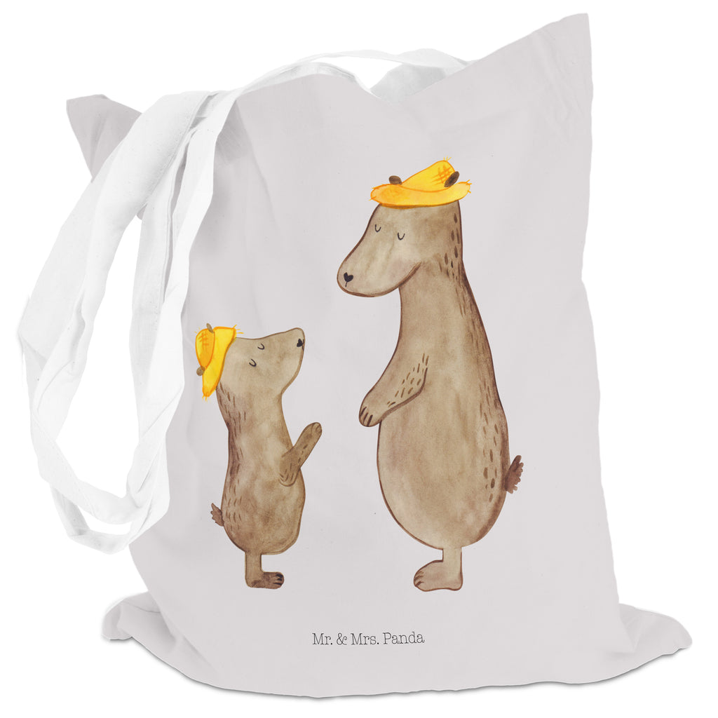 Tragetasche Bären mit Hut Beuteltasche, Beutel, Einkaufstasche, Jutebeutel, Stoffbeutel, Familie, Vatertag, Muttertag, Bruder, Schwester, Mama, Papa, Oma, Opa, Bär, Bären, Vater, Papi, Paps, Dad, Daddy, Lieblingsmensch, Sohn, Söhne, Kind, Kinder, Vater-Sohn, Family, Vorbild