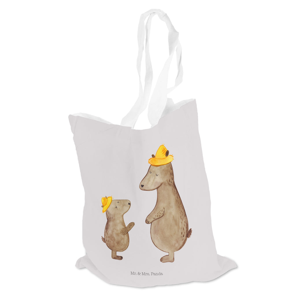 Tragetasche Bären mit Hut Beuteltasche, Beutel, Einkaufstasche, Jutebeutel, Stoffbeutel, Familie, Vatertag, Muttertag, Bruder, Schwester, Mama, Papa, Oma, Opa, Bär, Bären, Vater, Papi, Paps, Dad, Daddy, Lieblingsmensch, Sohn, Söhne, Kind, Kinder, Vater-Sohn, Family, Vorbild