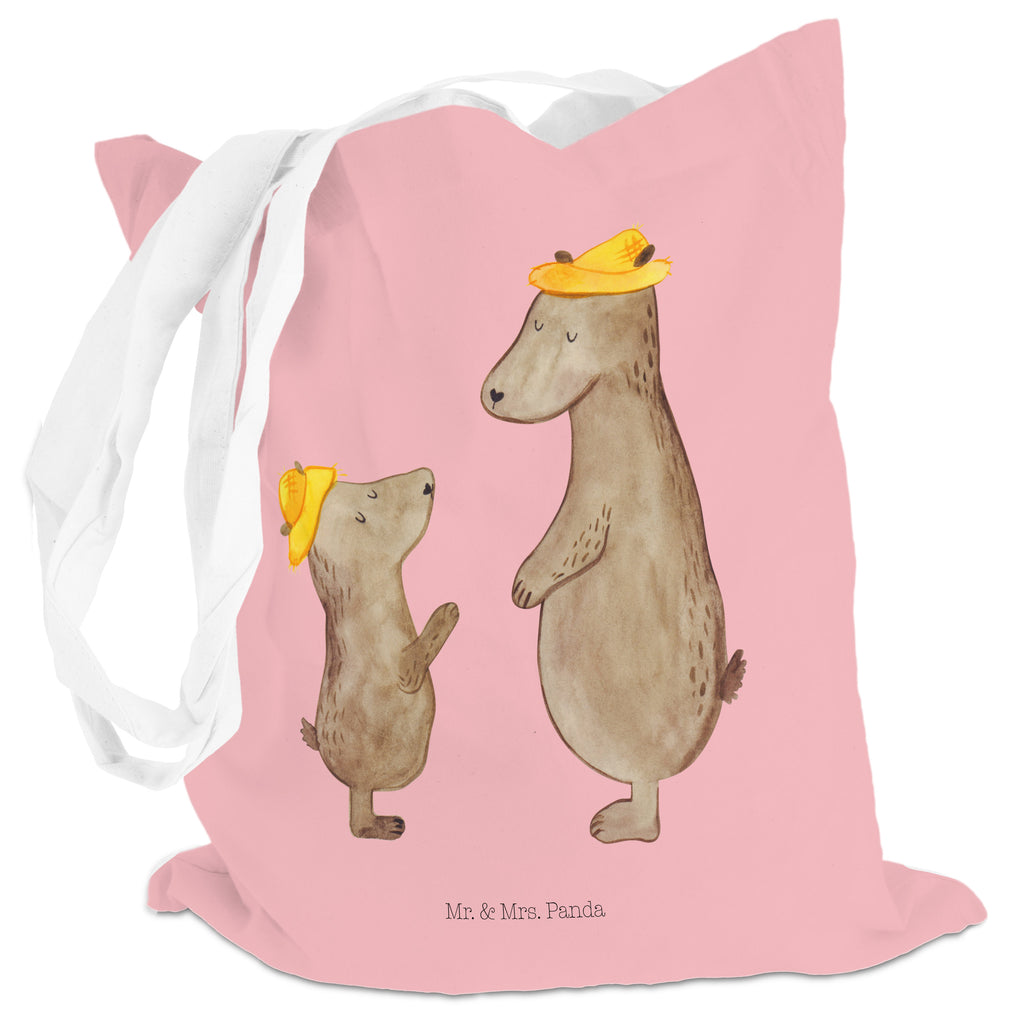 Tragetasche Bären mit Hut Beuteltasche, Beutel, Einkaufstasche, Jutebeutel, Stoffbeutel, Familie, Vatertag, Muttertag, Bruder, Schwester, Mama, Papa, Oma, Opa, Bär, Bären, Vater, Papi, Paps, Dad, Daddy, Lieblingsmensch, Sohn, Söhne, Kind, Kinder, Vater-Sohn, Family, Vorbild