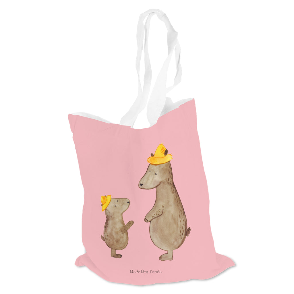 Tragetasche Bären mit Hut Beuteltasche, Beutel, Einkaufstasche, Jutebeutel, Stoffbeutel, Familie, Vatertag, Muttertag, Bruder, Schwester, Mama, Papa, Oma, Opa, Bär, Bären, Vater, Papi, Paps, Dad, Daddy, Lieblingsmensch, Sohn, Söhne, Kind, Kinder, Vater-Sohn, Family, Vorbild