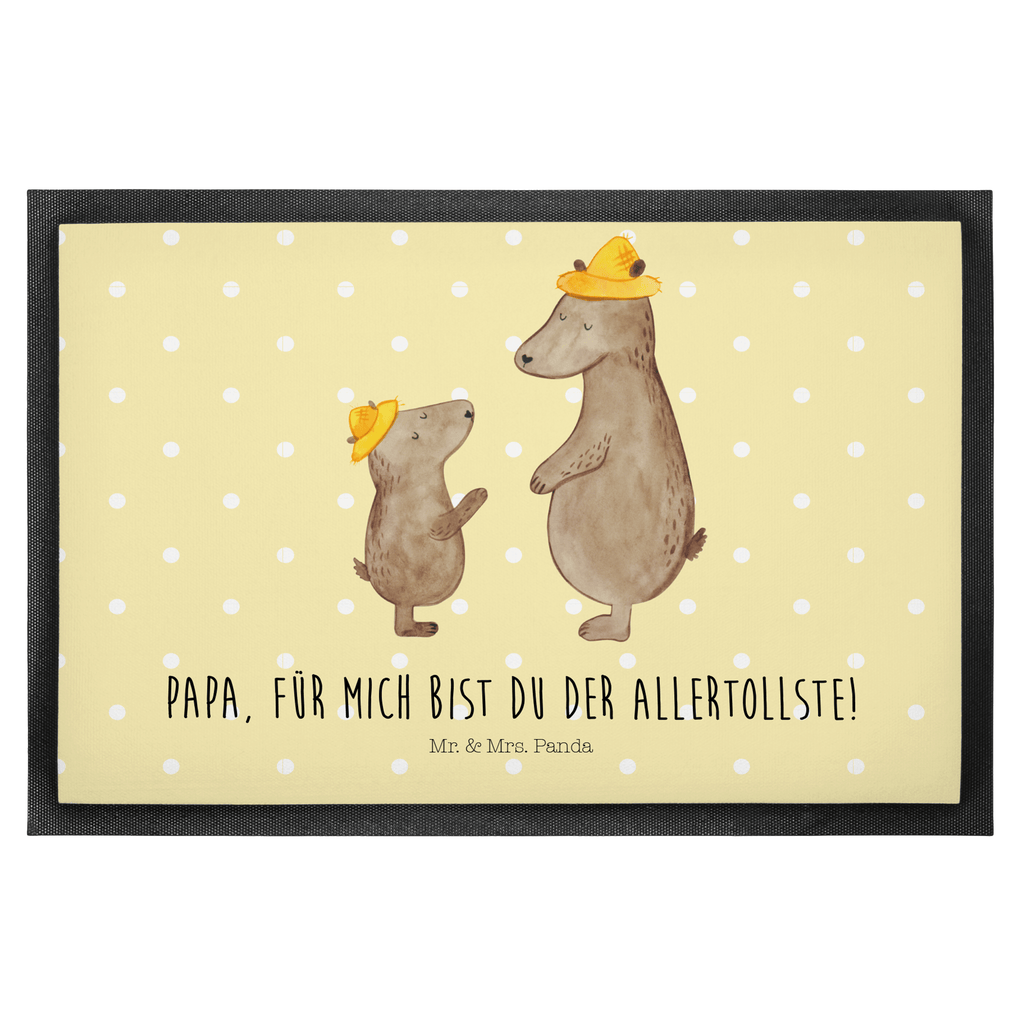 Fußmatte Bären mit Hut Bär, Bären, Vater, Papa, Vatertag, Papi, Paps, Dad, Daddy, Lieblingsmensch, Sohn, Söhne, Kind, Kinder, Vater-Sohn, Familie, Family, Vorbild Türvorleger, Schmutzmatte, Fußabtreter, Matte, Schmutzfänger, Fußabstreifer, Schmutzfangmatte, Türmatte, Motivfußmatte,  Haustürmatte, Vorleger  Familie, Vatertag, Muttertag, Bruder, Schwester, Mama, Papa, Oma, Opa