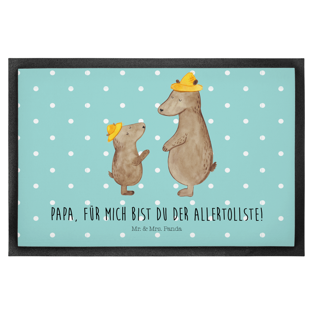 Fußmatte Bären mit Hut Bär, Bären, Vater, Papa, Vatertag, Papi, Paps, Dad, Daddy, Lieblingsmensch, Sohn, Söhne, Kind, Kinder, Vater-Sohn, Familie, Family, Vorbild Türvorleger, Schmutzmatte, Fußabtreter, Matte, Schmutzfänger, Fußabstreifer, Schmutzfangmatte, Türmatte, Motivfußmatte,  Haustürmatte, Vorleger  Familie, Vatertag, Muttertag, Bruder, Schwester, Mama, Papa, Oma, Opa