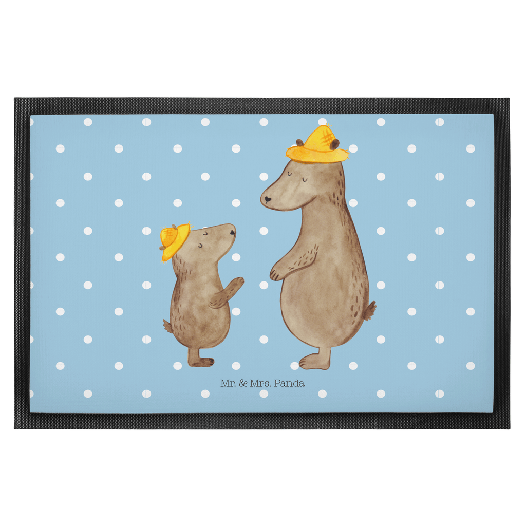 Fußmatte Bären mit Hut Bär, Bären, Vater, Papa, Vatertag, Papi, Paps, Dad, Daddy, Lieblingsmensch, Sohn, Söhne, Kind, Kinder, Vater-Sohn, Familie, Family, Vorbild Türvorleger, Schmutzmatte, Fußabtreter, Matte, Schmutzfänger, Fußabstreifer, Schmutzfangmatte, Türmatte, Motivfußmatte,  Haustürmatte, Vorleger  Familie, Vatertag, Muttertag, Bruder, Schwester, Mama, Papa, Oma, Opa