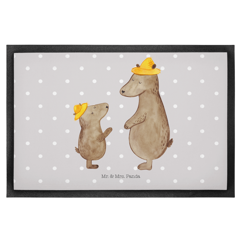 Fußmatte Bären mit Hut Bär, Bären, Vater, Papa, Vatertag, Papi, Paps, Dad, Daddy, Lieblingsmensch, Sohn, Söhne, Kind, Kinder, Vater-Sohn, Familie, Family, Vorbild Türvorleger, Schmutzmatte, Fußabtreter, Matte, Schmutzfänger, Fußabstreifer, Schmutzfangmatte, Türmatte, Motivfußmatte,  Haustürmatte, Vorleger  Familie, Vatertag, Muttertag, Bruder, Schwester, Mama, Papa, Oma, Opa