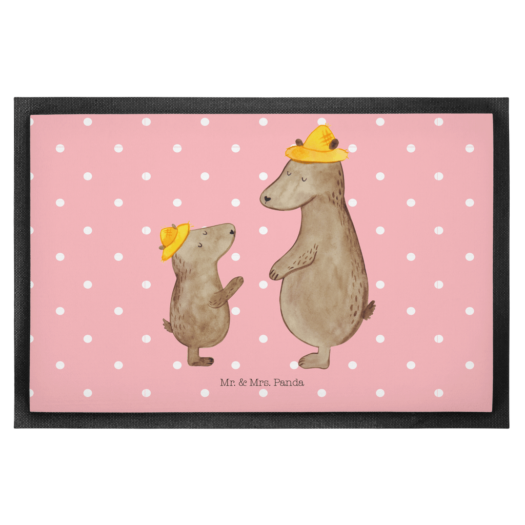 Fußmatte Bären mit Hut Bär, Bären, Vater, Papa, Vatertag, Papi, Paps, Dad, Daddy, Lieblingsmensch, Sohn, Söhne, Kind, Kinder, Vater-Sohn, Familie, Family, Vorbild Türvorleger, Schmutzmatte, Fußabtreter, Matte, Schmutzfänger, Fußabstreifer, Schmutzfangmatte, Türmatte, Motivfußmatte,  Haustürmatte, Vorleger  Familie, Vatertag, Muttertag, Bruder, Schwester, Mama, Papa, Oma, Opa